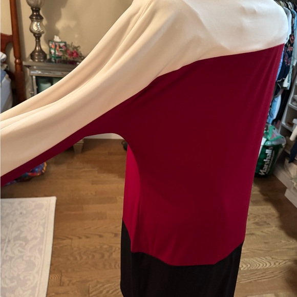 Colorblock Cranberry, Black and Cream Women's Dress - Picture 3 of 5